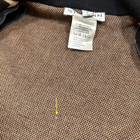 St John Separates Leopard Cheetah Animal Wool Cardigan Sweater Dress Womens L - Picture 10 of 12